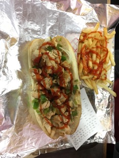 cheesesteak and fries